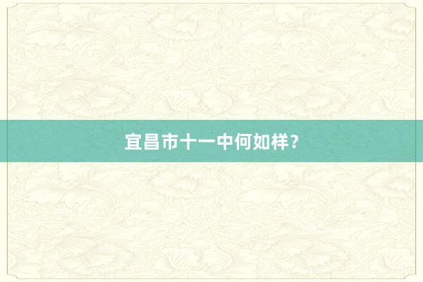 宜昌市十一中何如样？