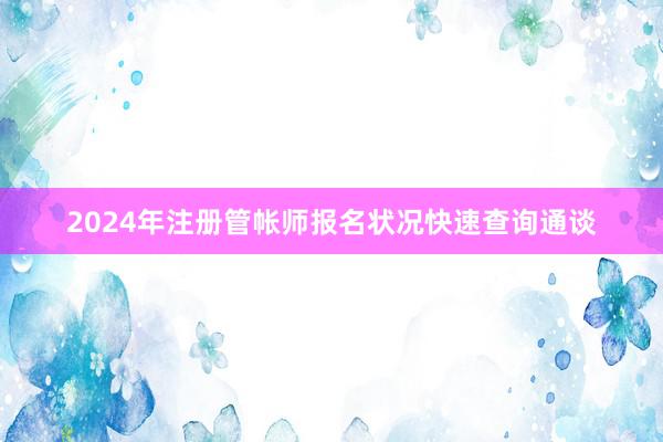 2024年注册管帐师报名状况快速查询通谈
